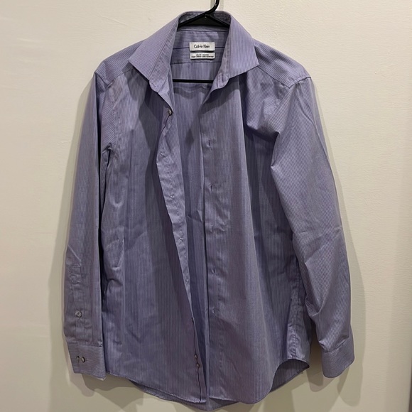 Men’s lavender Calvin Klein Slim Fit Button Down Formal Shirt - Picture 1 of 4